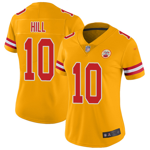 Women Kansas City Chiefs #10 Hill Tyreek Limited Gold Inverted Legend Football Nike NFL Jersey->youth nfl jersey->Youth Jersey